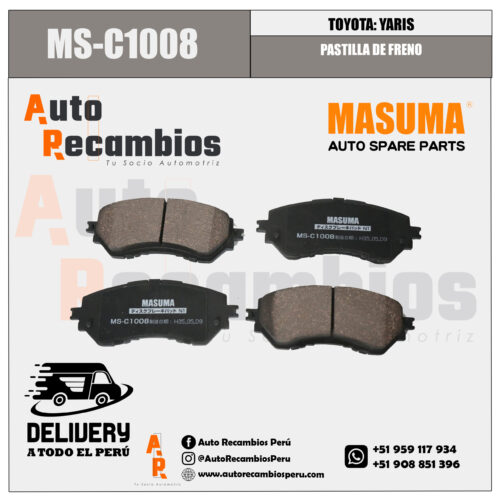 MS C1008 PASTILLA DE FRENO YARIS