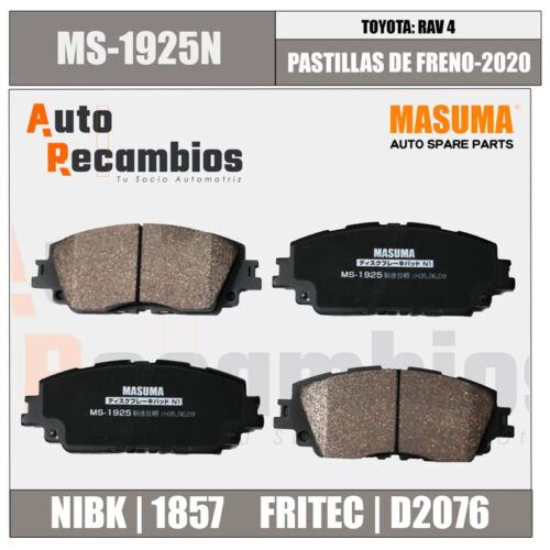 MS-1925N PASTILLA DE FRENO TOYOTA RAV 4 2020