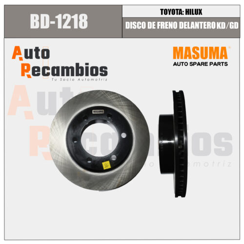 BD1218 DISCO DE FRENO DELANTERO KD/GD