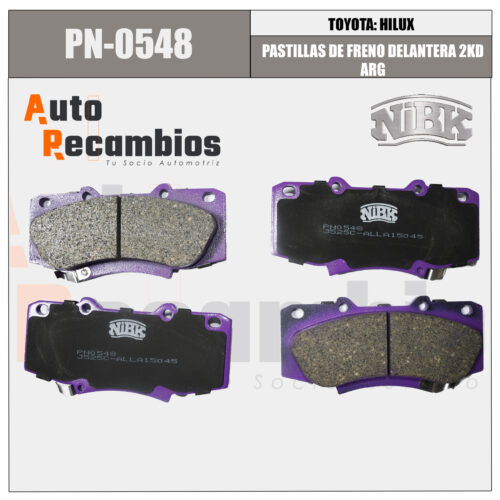 PN-0548 PASTILLA DE FRENO DELANTERA, TOYOTA HILUX  KD ARG