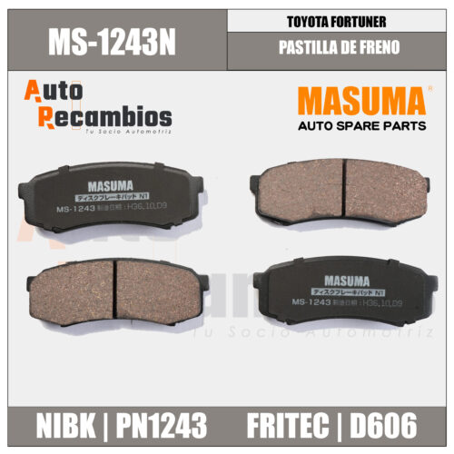 MS-1243N PASTILLA DE FRENO TOYOTA FORTUNER