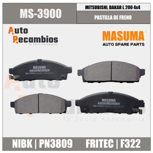 MS-3900 PASTILLA DE FRENO MITSUBISHI DAKAR L200 4X4
