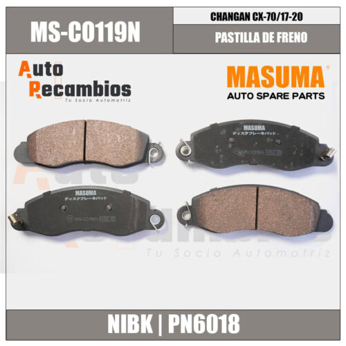 MS-C0119N PASTILLA DE FRENO CHANGAN CX-70/ 17-20
