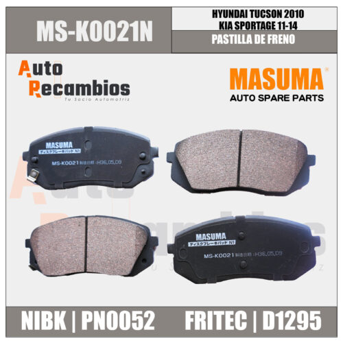MS-K0021N PASTILLA DE FRENO HYUNDAI TUCSON 2010, KIA SPORTAGE 11-14