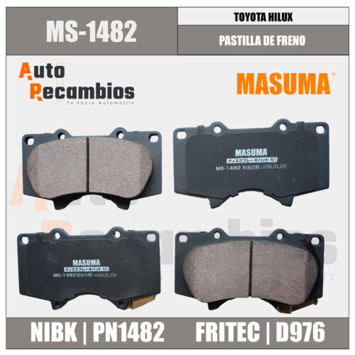 MS-1482N PASTILLA DE FRENO TOYOTA HILUX