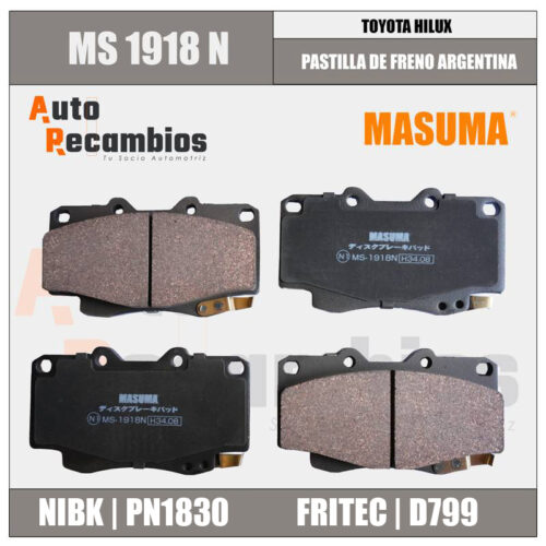 MS-1918N PASTILLA DE FRENO ARGENTINA TOYOTA HILUX
