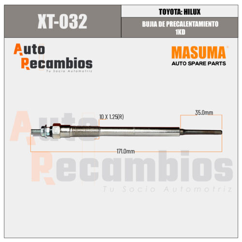 XT032 BUJIA DE PRECALENTAMIENTO 1KD