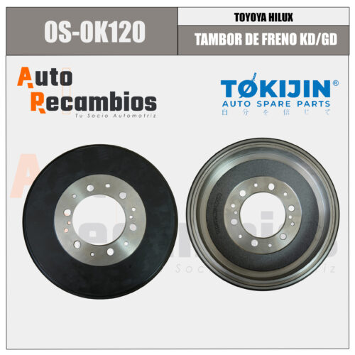 0S-0K120 TAMBOR DE FRENO KD/GD TOYOYA HILUX