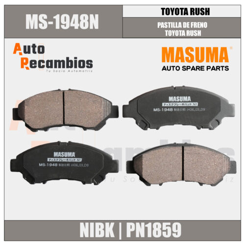 MS-1948N PASTILLA DE FRENO  TOYOTA RUSH