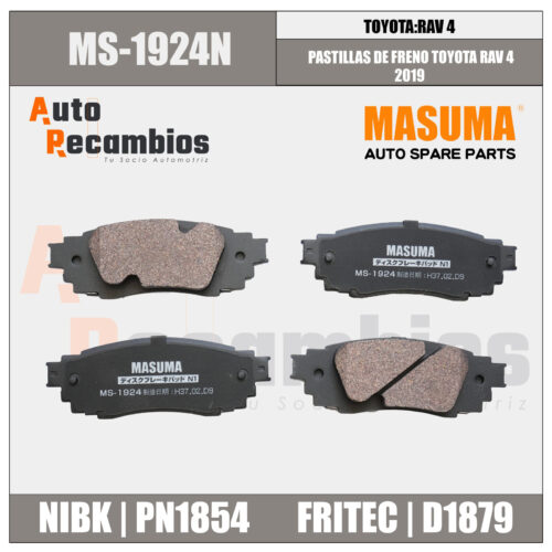MS-1924N PASTILLAS DE FRENO TOYOTA RAV 4 2019