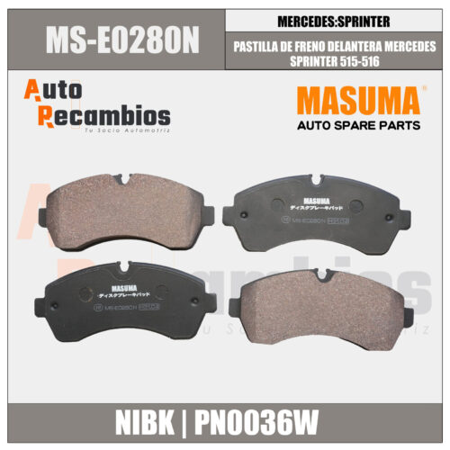 MS-E0280N PASTILLA DE FRENO DELANTERA MERCEDES-SPRINTER 515-516,